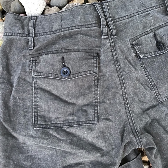 anthropologie PAPER BOY dark gray linen shorts 2 - Picture 5 of 5